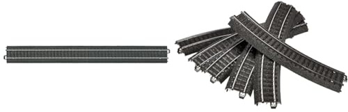 Märklin 24360 - Gerades Gleis, 10er Set, C-Gleis, Spur H0 & 24130 - Gebogenes Gleis, 6er Set, C-Gleis, Spur H0