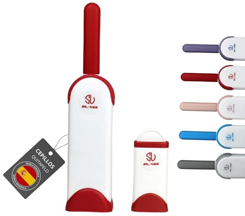 SILVERSTORE® Lot de 2 brosses anti-poils d'animaux de maison et de voyage - Brosse anti-peluches, vêtements, etc. (rouge)