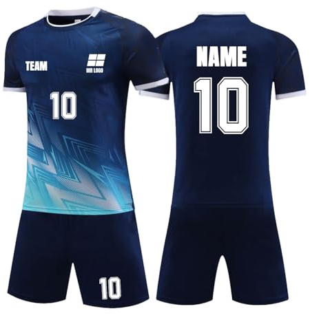 Generisch Personalisiert Trikot mit Eigenem Namen Nummer Logo, Trikot Selbst Gestalten Fußball für Kinder Erwachsene