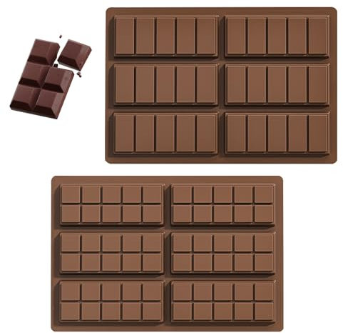 2 PCS Stampo Tavoletta Cioccolato,Stampo in silicone per cioccolato,Silicone Stampini Cioccolatini Antiaderente,Stampi Per Tavolette Di Cioccolato Grandi,senza BPA,per Cioccolato, Caramelle (B)