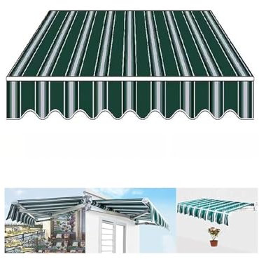 Toldo retráctil de tela de repuesto para terraza, cafeterías, restaurantes, pérgola, cubierta de parasol, tamaño 6 x 2 m
