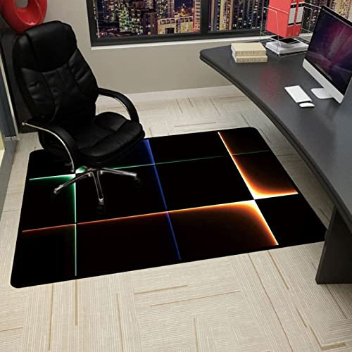 Gaming Stuhl Matten Gaming-Stuhlmatte, Bürostuhlmatte for Hartholzböden, Stuhlmatte, Teppichboden, Gaming-Stuhlmatte, Bürostuhlteppich, rutschfest, for Zuhause und Büro(100x120CM)