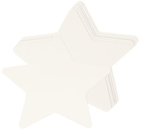 sourcing map 100 Pcs Star Cutouts, 3.9 x 3.9 Inch Star Shaped Paper Cards for DIY Projects, White