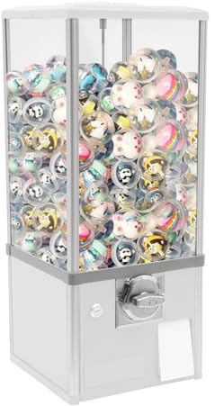 KAHYKLQI Commercial Candy Vending Machine,Coin Operated Capsule Vending Machine,250 Twisted Eggs Capacity,Gumball Dispenser with Lock Key for Retail,Amusement Parks,Game Halls(White)