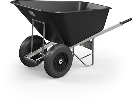 Agri Barrow Wheel Barrow 200 Litre Plastic Wheelbarrow with Puncture Proof Twin Slim Tyres, Black – Ideal for Equestrians, Farmers, Gardeners, Stable Yards, and Heavy-Duty Use