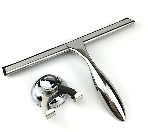 CALLARON Duty Vacuum Suction Cup Glass Squeegee Long Squeegee Window Cleaning Stainless Steel Wiper Scraper for Glass
