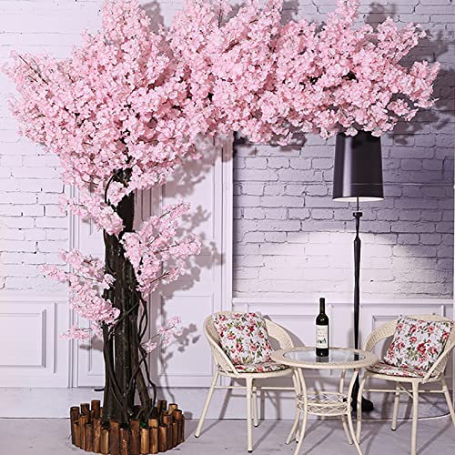 Árbol de deseos de plantas grandes, árboles de cerezo artificial, árbol de flor de melocotón, flor de seda falsa, decoración de melocotón, decoración para interiores y exteriores, fiestas