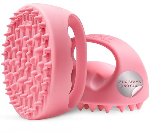 SILKLE Cellulite Massage Tool & Lymphatic Drainage Massager - Silicone Anti Cellulite Massage Brush for Body Sculpting with Ergonomic Handle - Cellulite Remover for Legs, Thighs and Belly - Pink