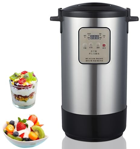 CIELOBLOEN Yaourtière Intelligente en Acier Inoxydable 12 L/18 L et cuve de Fermentation Multifonction pour Bar, Cuisine, Maison, Yaourt, Fromage, enzymes, vin de Riz, natto, Commandes numériques