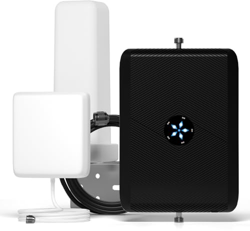 Amplificador de señal móvil para el hogar y la Oficina, repetidor de señal móvil 4G LTE 3G gsm Banda 20/8/3/1/7 hasta 150 Metros Cuadrados, Compatible con Vodafone,Orange,Simiyo,Yoigo,LEBARA