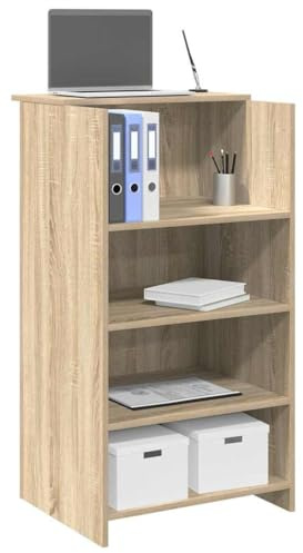 Tomostar Comptoir de Réception, Table de Réception Comptoir d'accueil chêne Sonoma 55x50x103,5 cm Bois d'ingénierie