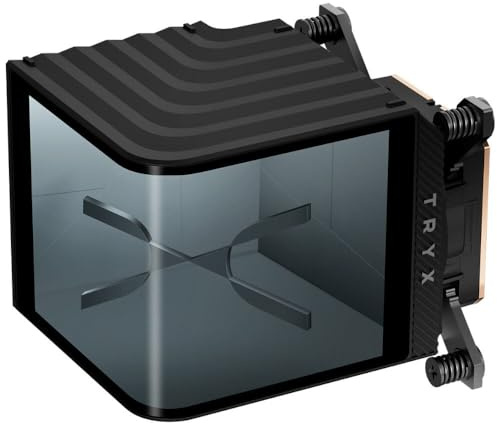 TRYX PANORAMA WB Schwarz | CPU-Wasserblock mit 6,67 AMOLED Display,G1/4 Fittinge, Kupfer-Mikrokanäle, VRM-Lüfter, Systemüberwachung, kompatibel mit AM5 & LGA 1851