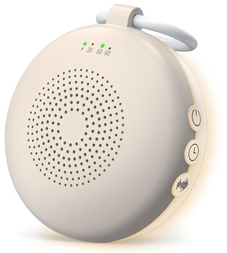 YGiTK Machine à Bruit Portable avec 12 Sons Apaisants, Veilleuse et Fonction Mémoire, Appareil de Sommeil à Bruit Blanc avec Minuterie, Rechargeable, sans Fil, pour Bébé, Adulte, Méditation