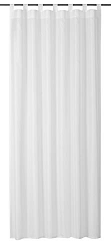 Elbersdrucke Gardine Schlaufenschal halbtransparent Effecto 00 weiß 255x140 cm 183561 Vorhang mit Schlaufen für Wohnzimmer Schlafzimmer Flur