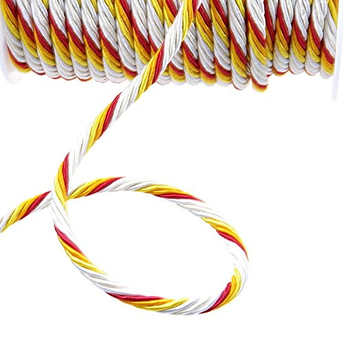 Cordel – Multicolor, Color Blanco de Crema de Plata de Amarillo de Naranja de Rojo – 6 mm 05