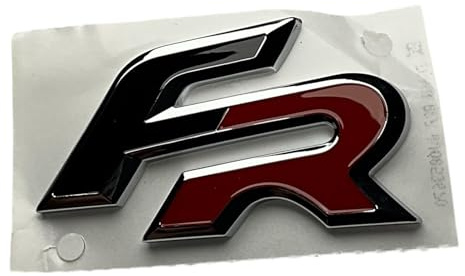 Seat Logo Originale con Scritta FR per griglia radiatore, cromato/Rosso/Nero