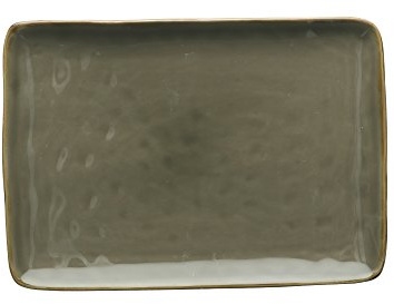 Thun Rose & Tulipani - Set 2 Vassoi Rettangolari 27x19 cm Concerto Grigio Tortora