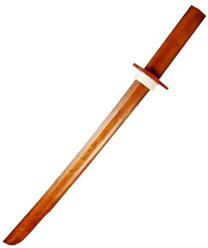 BAY SPORTS Shoto aus roter Eiche mit Tsuba Bokken klein kurz Roteiche ca. 55 cm Japanisches Holzschwert Schwert Holz Kurzschwert