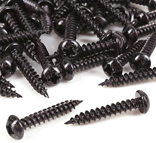100x Timco Black Passivated Wood Screws 8G x 1 Round Head Coated Blackjax Fasteners