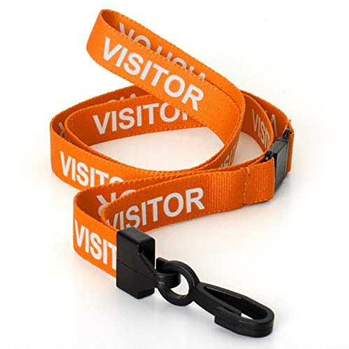 CKB Ltd Visitor LANYARDS Umhängeband mit Sicherheitsverschluss, Drehgelenk, Kunststoffclip für Ausweishalter – Design mit Schnellverschluss