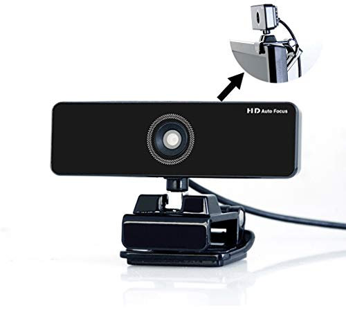 DLT 1080P HD Online Insegnamento Live Streaming Webcam con Microfono, Extra Long 9.8 Ft USB Cavo Video del PC Web Cam con Flessibile Clip-on, for Le conferenze, Nero
