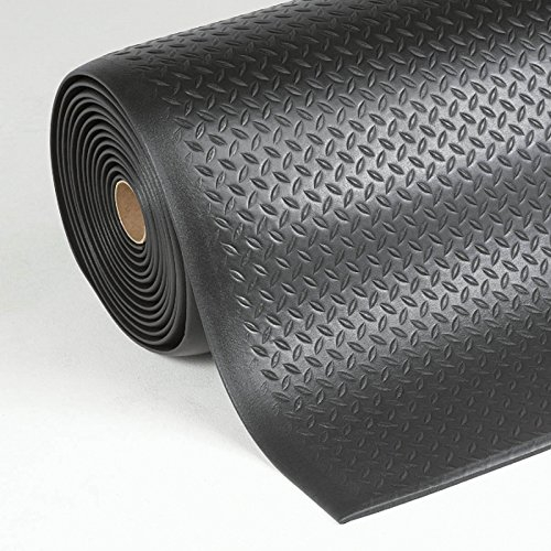 Floordirekt Dyna-Protect Diamond Tapis anti-fatigue, 60 x 250 cm, noir, robuste, pour poste de travail debout, soulage les articulations pour plus de confort debout