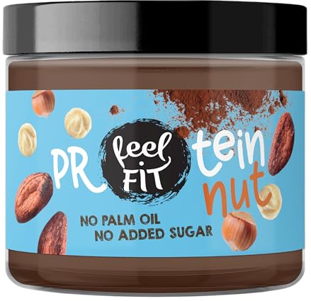 Feel FIT Protein Nut Pâte à tartiner, Goût Chocolat-Noisette 200g | sans sucre ajouté, sans huile de palme, crème protéinée 19%, 200g