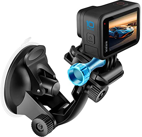 MiPremium Car Suction Cup Mount for GoPro Hero13/12/11/10/9/8/7/6/5/4/3/3+/2 Gopro Max, Hero+, Session & Other Action Cameras Car Windshield & Glass Window Dash Cam Holder Perfet for Boats Vehicle