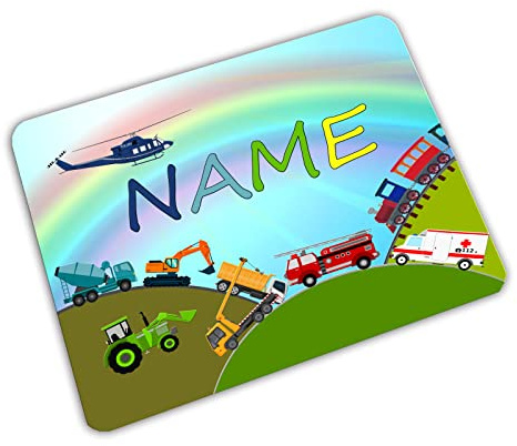 Vesperbrettchen personalisiert mit Name Fahrzeuge | Frühstücksbrettchen, Brotzeitbrettchen, Schneidebrettchen, mit Motiv, für Kinder