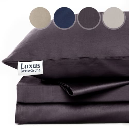 ENTSPANNO Luxus Bettwäsche | Baumwolle Satin - Kissenbezug 40x80 Anthrazit | ÖkoTex Standard | Mako Satin Bettwäsche für erholsamen Schlaf