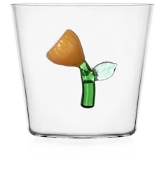 Ichendorf Milano Tumbler, fleur ambre, collection botanique, 35 cl, verre borosilicate, fait main