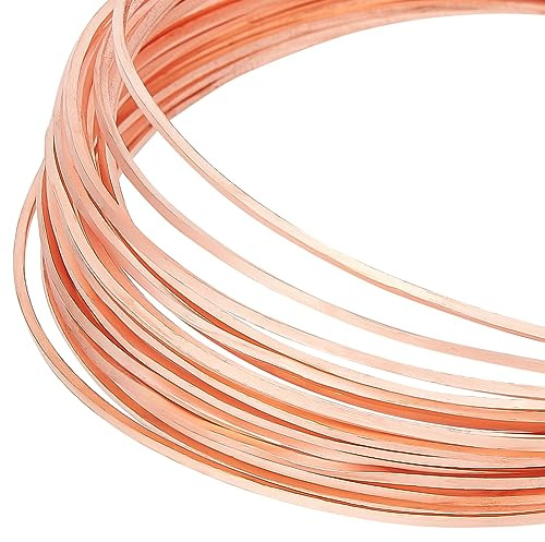 BENECREAT Filo di Rame Nudo Da 6 m, Filo di Rame Quadrato Da 1 mm Filo Resistente All'Appannamento per Gioielli Artigianali per Gioielli Fai-Da-Te, Bracciali Orecno Creazione Artigianale Floreale