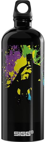 Sigg - Alu Trinkflasche - Traveller Batman - Made in Switzerland - Kohlensäure geeignet - Auslaufsicher - Federleicht - BPA-frei - 1L