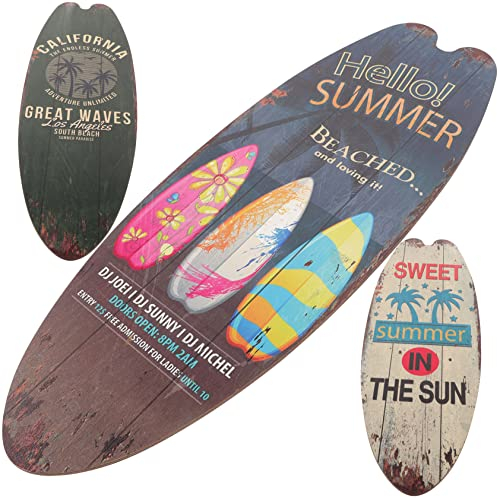 OUNONA 3stücke Surfbrett Wanddekor Aus Holz Thema Strand Surf Board Dekorationen Für Zuhause Und Garten