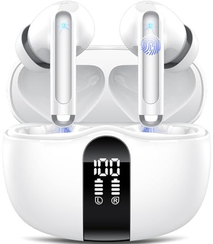 Bluetooth Kopfhörer, Kopfhörer Kabellos Bluetooth 5.3 In Ear Kopfhörer mit 4 ENC Noise Cancelling Mic, 40H Stunden, Mini Wireless Kopfhörer HiFi Stereo Tiefbass, Ohrhörer IP7 Wasserdicht