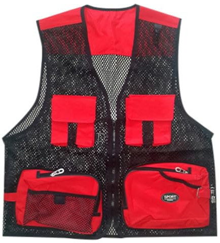 KBOPLEMQ Herren Outdoor Weste Leicht Schnelltrocknend Anglerweste Wandern Gilet Fotoweste Jagdweste Reiseweste Atmungsaktive Netzweste Herren Anglerweste Weste Herren Sommer Netz Weste