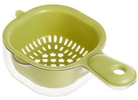 2 in 1, scolapasta per frutta, multifunzione, a due strati, con manico per cucina, per scolare pasta, frutta, verdura