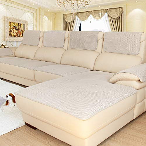 Rutschfester Sofaschoner für Ledersofa, 61 x 61 cm, Beige