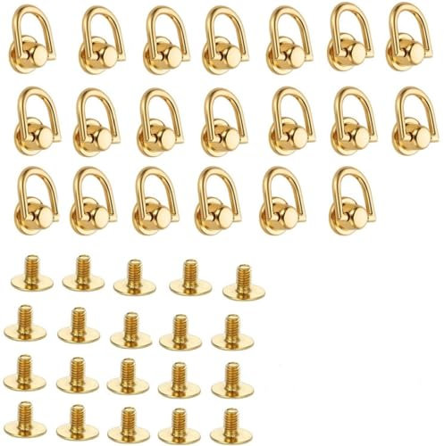Zwenjuan Rivetti ad Anello D,20 Pezzi Rivetto con Anello,Rivetti con Bottoni Rivetti a Vite per Borse Cinture Bracciali in Pelle Scarpe Stivali Borse