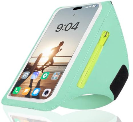 Yuexitech Running Armband Phone Holder, Sweatproof Arm Phone Holder for Running, Jogging, Gym - Phone Arm Strap Running Case Compatible with iPhone 16/15/14/13/12 Pro Max, Fits Phones up to 6.8 Blue