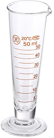 MOTHNUR Graduated Glass Measuring Cup 50ml Conical Beaker Liquid Dispenser Laboratory Science Experimental Double-Sided Scale Glass Beaker for Chemistry Lab Use