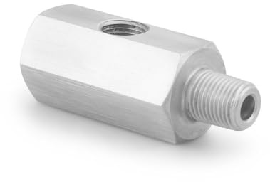 Connecteur de capteur de pression d'huile en acier inoxydable, trous latéraux 1/8 NPT femelle vers M12 M10 M14 1/8 NPT 1/4 NPT, adaptateur en T for jauge de conduite d'alimentation(M14x1.5)