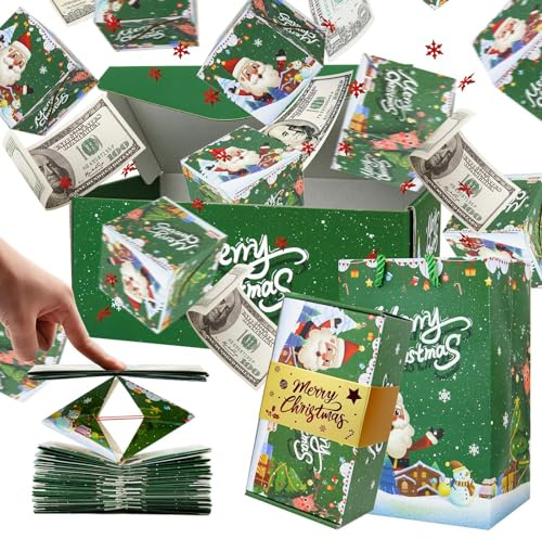 Surprise Gift Box Explosion for Money, DIY Unique Folding Bouncing Cash Pop Up Gift Boxes for Birthday, Christmas, Anniversary, Valentine's Day (A*6)