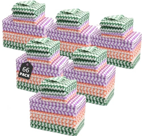 EigPluy Microfiber Cleaning Cloth,66 Pack Dish Cloths,10x10 Inches Dish Towels,Super Soft and Absorbent Kitchen Dishcloths,Fast Drying Microfiber Kitchen Towels,Cotton Dish Rags (Mix Color)