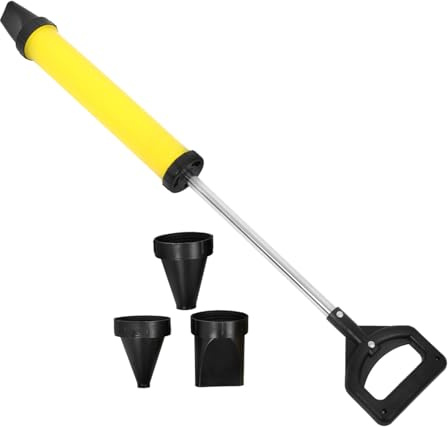 Manual Grout Applicator Pump for Stone and Cement Filling | Abs Plastic Construction Tool, Manual Operation, Portable Design, Pointing Tip Nozzles, Yellow Finish