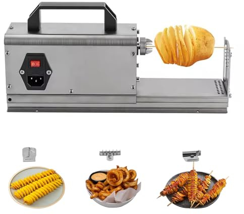 Affettatrice elettrica for patate Tornado 3 in1, taglierina for patatine fritte commerciale, affettatrice for patate Affettatrice a spirale elettrica Tornado, taglierina