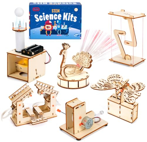 Sitodier Lot de 6 kits d'expérimentation individuels menthe pour enfants, kit d'expérimentation en bois, jouets menthe pour garçons et filles de 8 à 12 ans, puzzles en bois 3D pour enfants de 8, 9, 10