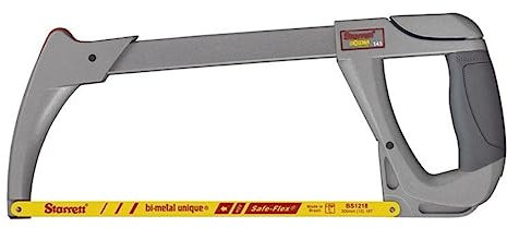 Starrett Multifunctional Hand Hacksaw - K145 Hack Saw Frame with Adjustable Tension & 300mm Saw Blade - For Plastic, PVC Pipe, Wood Sheets