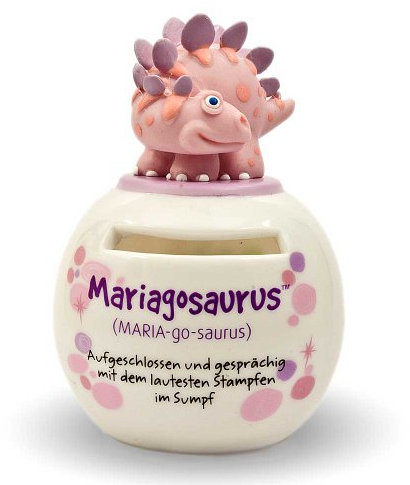 Dino Freunde Spardose Sparbüchse Dinosaurier Maria lila rosa