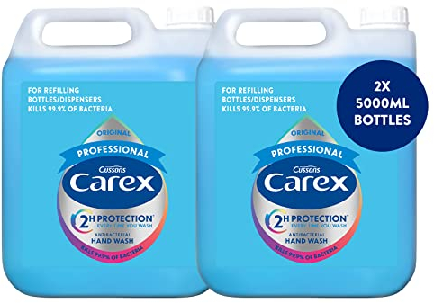 Carex Original Professional Antibacterial Hand Wash - Bulk Buy Eco Refill, Gentle & Effective Liquid Hand Soap (2 X 5L)